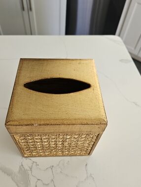 Gold Decorative Tissue Box Cover